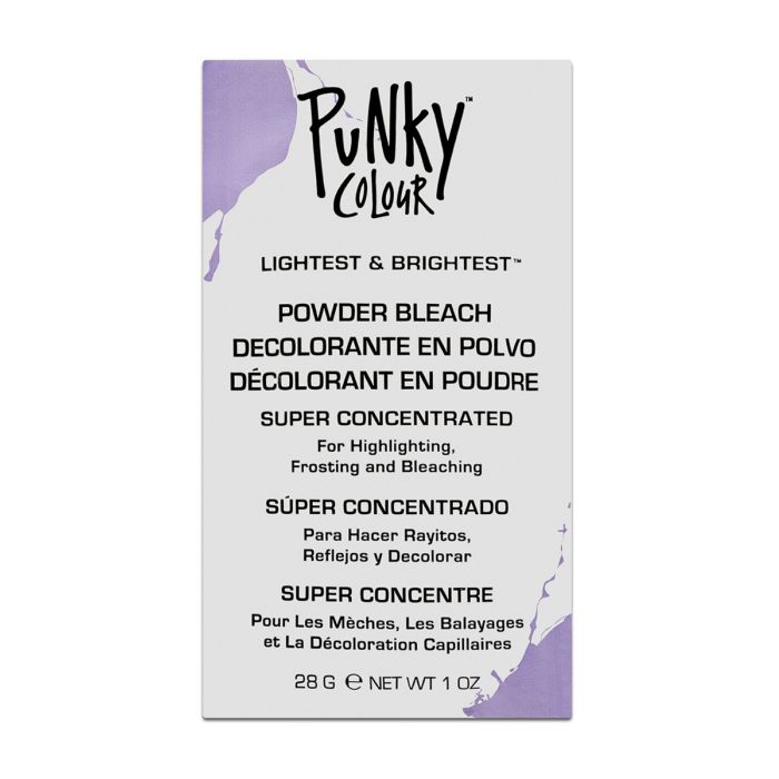 Front face of Punky Colour Powder Bleach with printed product details in different language 
