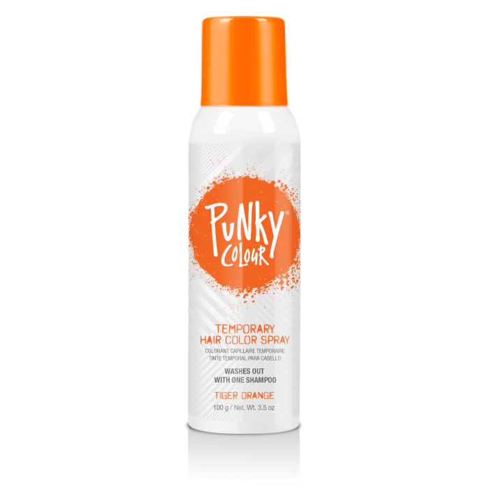 3.5- ounce spray bottle of Temporary Hair Color with Tiger Orange color variant