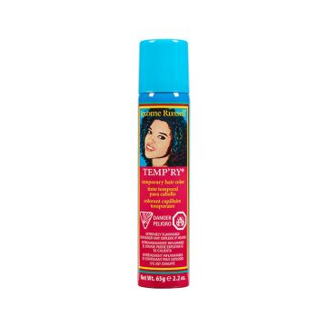 A 2.2- ounce spray bottle of Temporary Hair Color Spray in Blue color variant