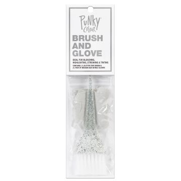Punky Colour Glitter Brush & Glove Kit in its clear plastic retail wall hook packaging